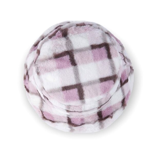 Bucket furry Hat Plaid & Check Print Furry  Winter Warm Faux Fur - Picture 7 of 11